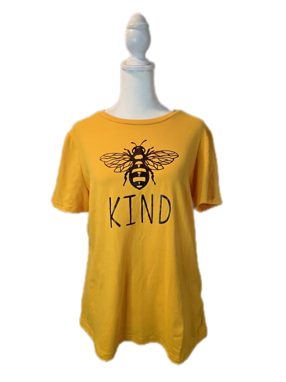 Yellow Bee 'KIND' Graphic Short Sleeve Tee Large Soft Tee SHEIN